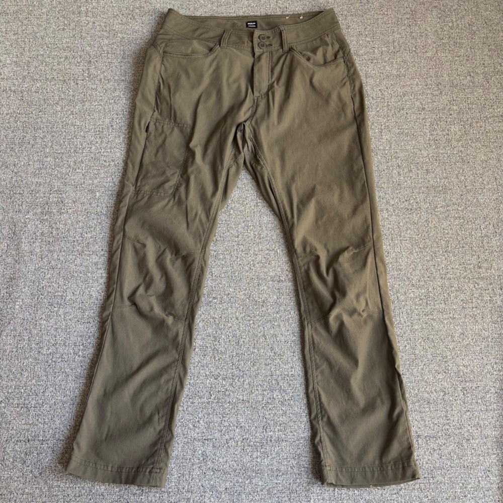 Prana Halle Straight Leg Hiking Pants Olive Green ReZion Stretch 1971031 Womens